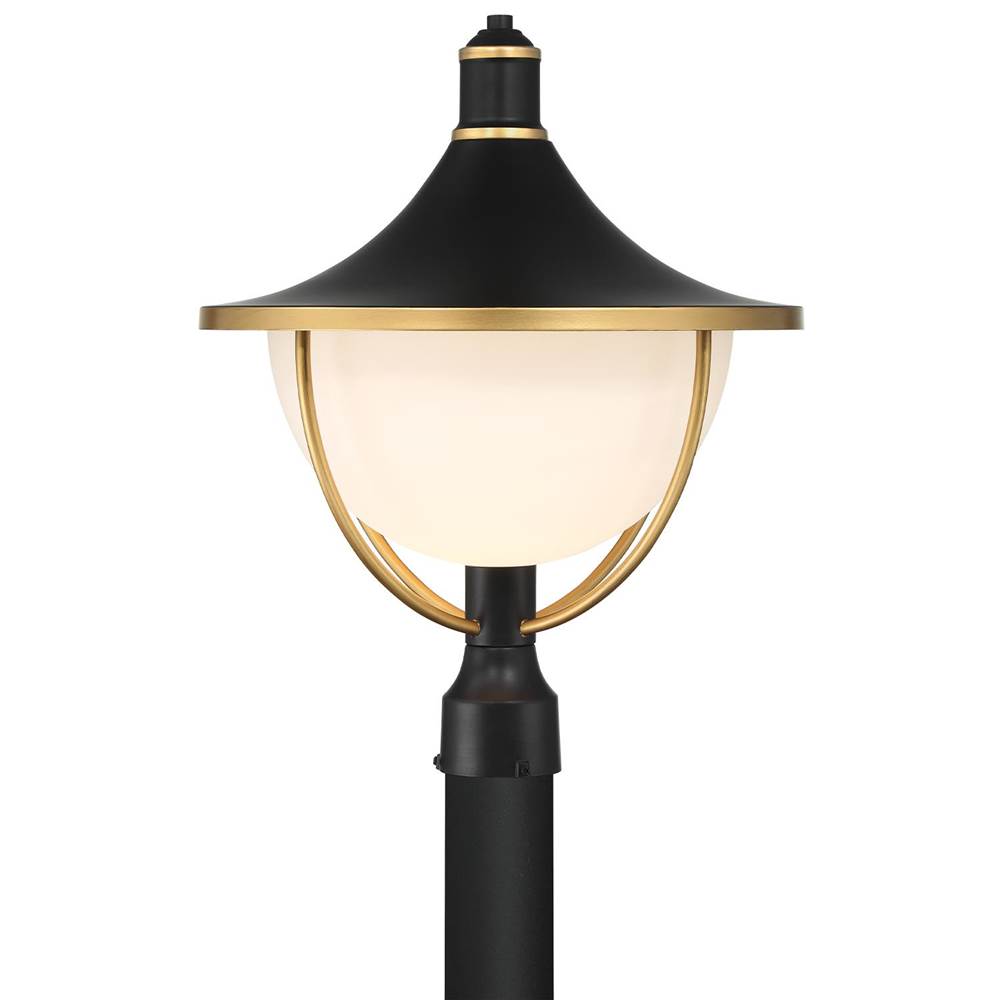 Crystorama ATL-719-MK-TG Matte Black,Textured Gold Atlas 1 Light Matte Black, Textured Gold Outdoor Post Image 7