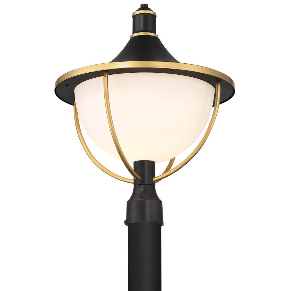 Crystorama ATL-719-MK-TG Matte Black,Textured Gold Atlas 1 Light Matte Black, Textured Gold Outdoor Post Image 6