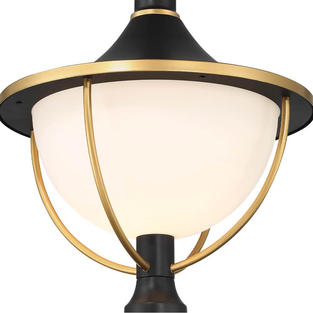 Crystorama ATL-719-MK-TG Matte Black,Textured Gold Atlas 1 Light Matte Black, Textured Gold Outdoor Post Image 5