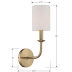Crystorama BAI-A2101-AG Aged Brass Bailey 1 Light Aged Brass Wall Mount Image 2
