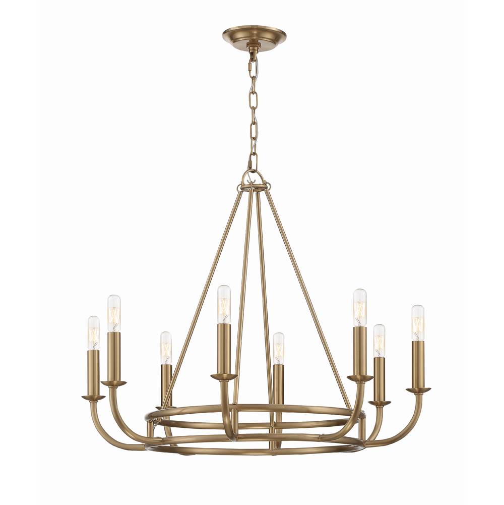 Crystorama BAI-A2108-AG Aged Brass Bailey 8 Light Aged Brass Chandelier Image 1