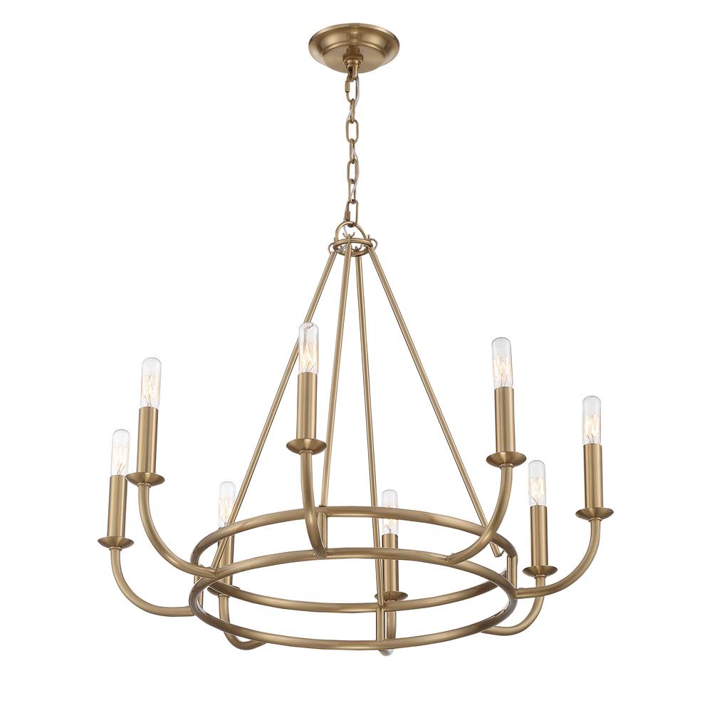 Crystorama Bailey 8 Light Aged Brass Chandelier
