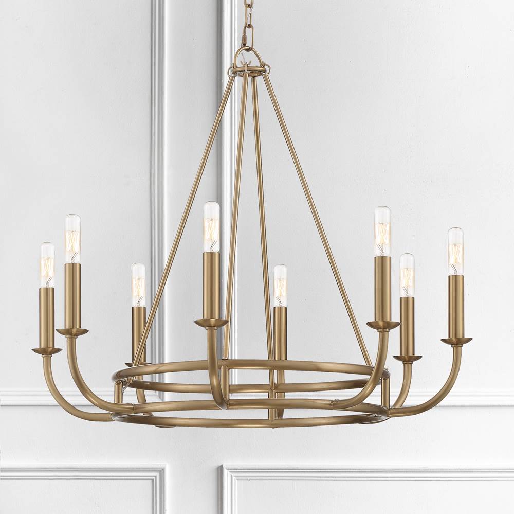 Crystorama BAI-A2108-AG Aged Brass Bailey 8 Light Aged Brass Chandelier Image 3