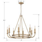 Crystorama BAI-A2108-AG Aged Brass Bailey 8 Light Aged Brass Chandelier Image 2