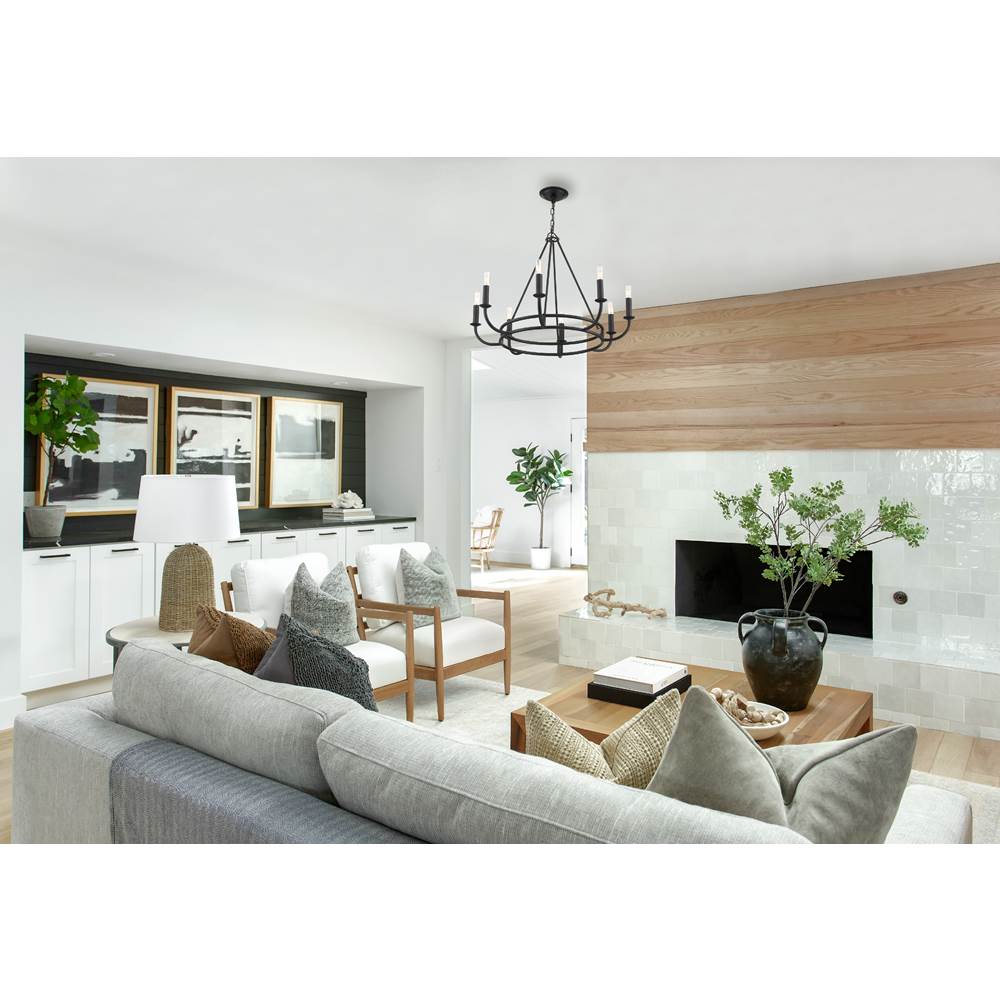 Crystorama BAI-A2108-MK Matte Black Bailey 8 Light Matte Black Chandelier Image 5