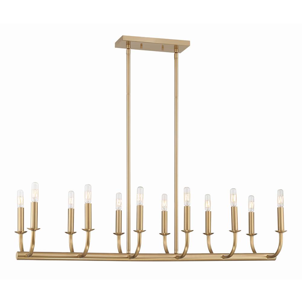 Crystorama BAI-A2112-AG Aged Brass Bailey 12 Light Aged Brass Chandelier Image 1