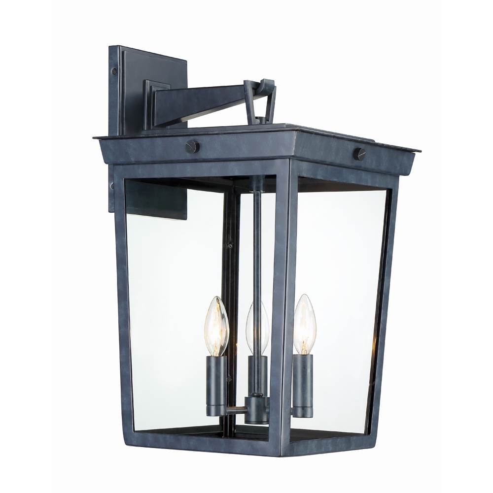 Crystorama BEL-A8063-GE Graphite Belmont 3 Light Graphite Outdoor Wall Mount Image 1