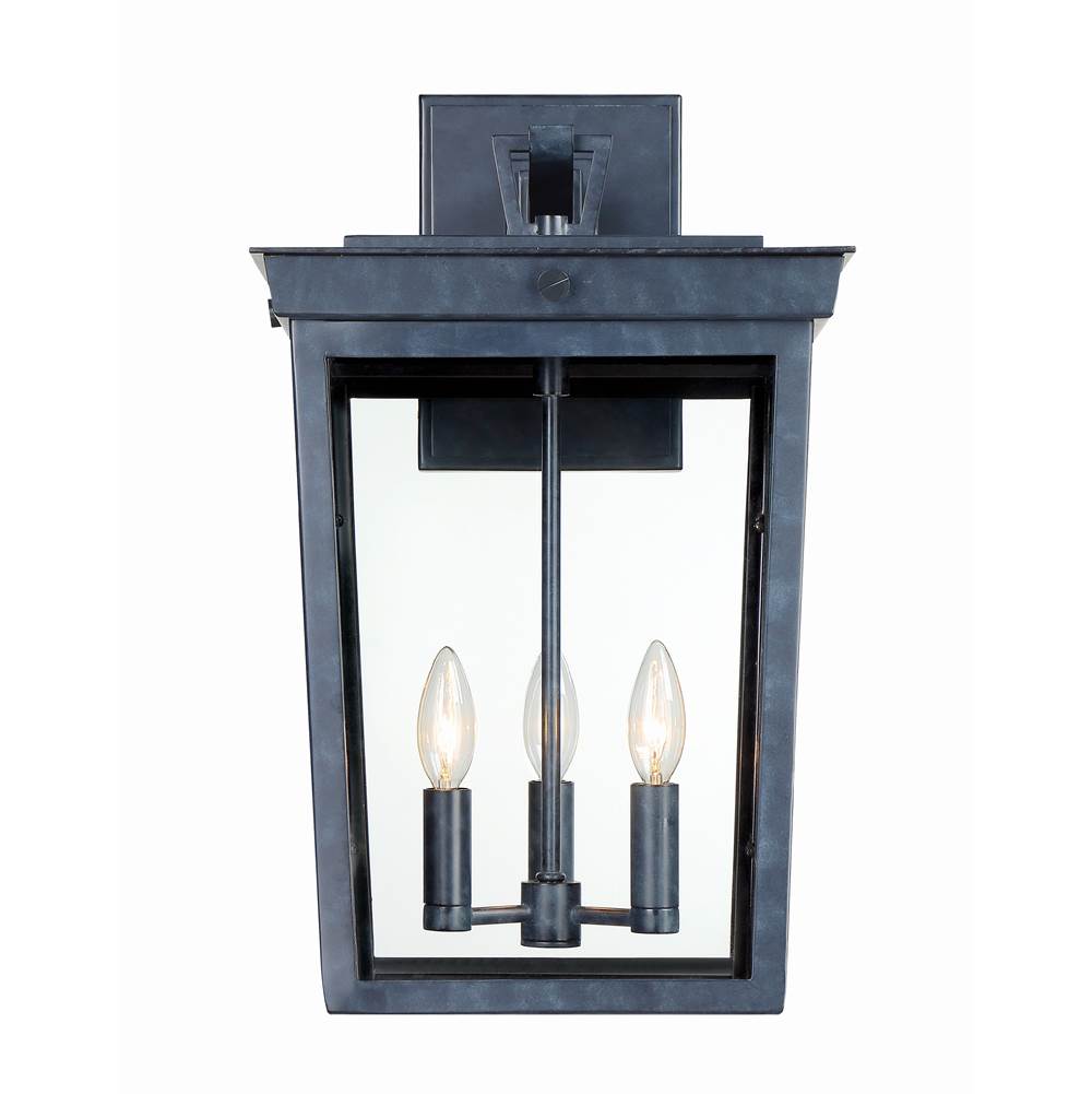 Crystorama Belmont 3 Light Graphite Outdoor Wall Mount