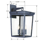 Crystorama BEL-A8063-GE Graphite Belmont 3 Light Graphite Outdoor Wall Mount Image 2