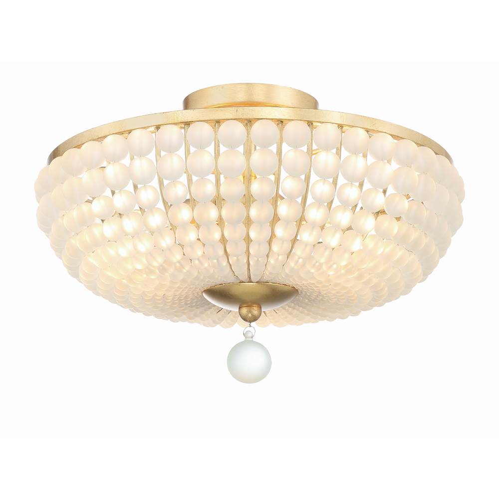 Crystorama BLA-10660-GA Antique Gold Bella 3 Light Antique Gold Ceiling Mount Image 1