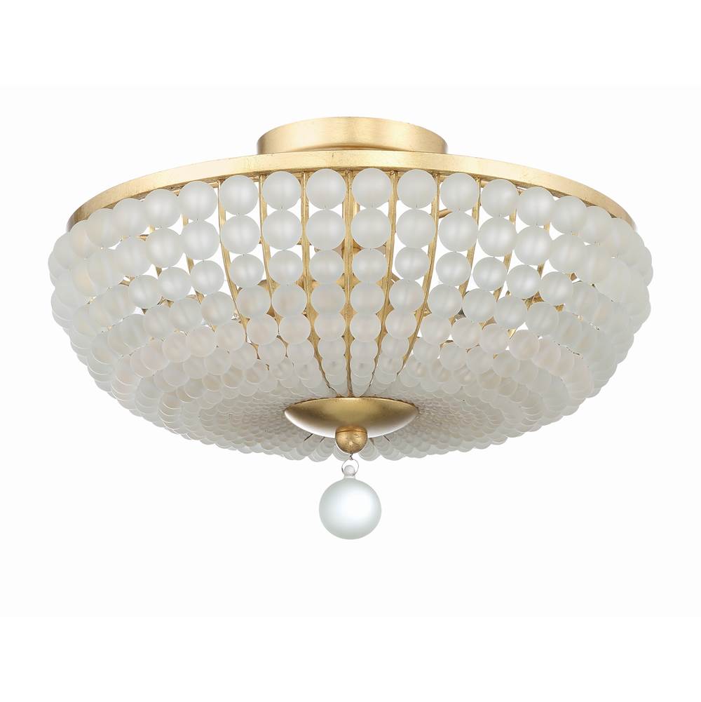 Crystorama Bella 3 Light Antique Gold Ceiling Mount
