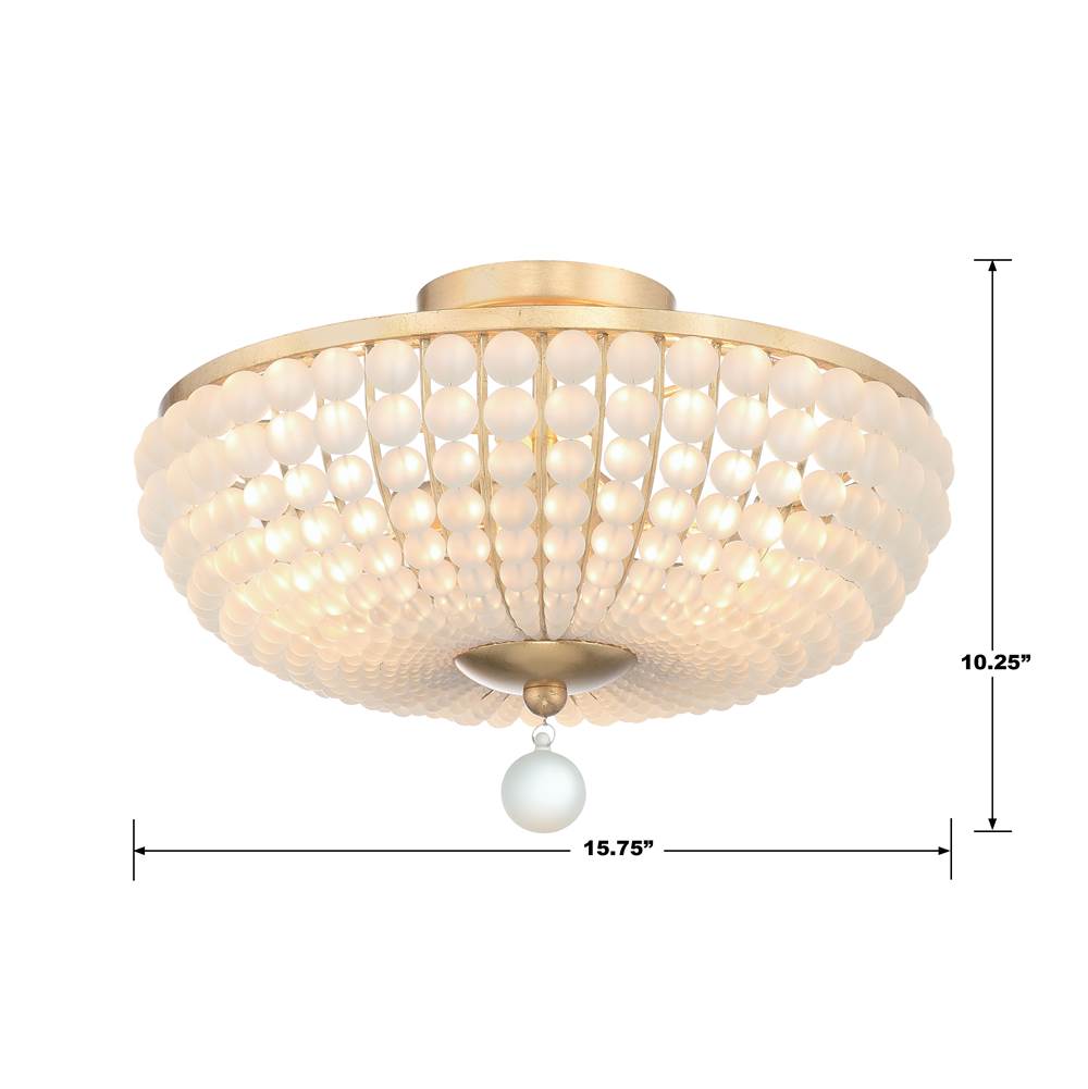 Crystorama BLA-10660-GA Antique Gold Bella 3 Light Antique Gold Ceiling Mount Image 2