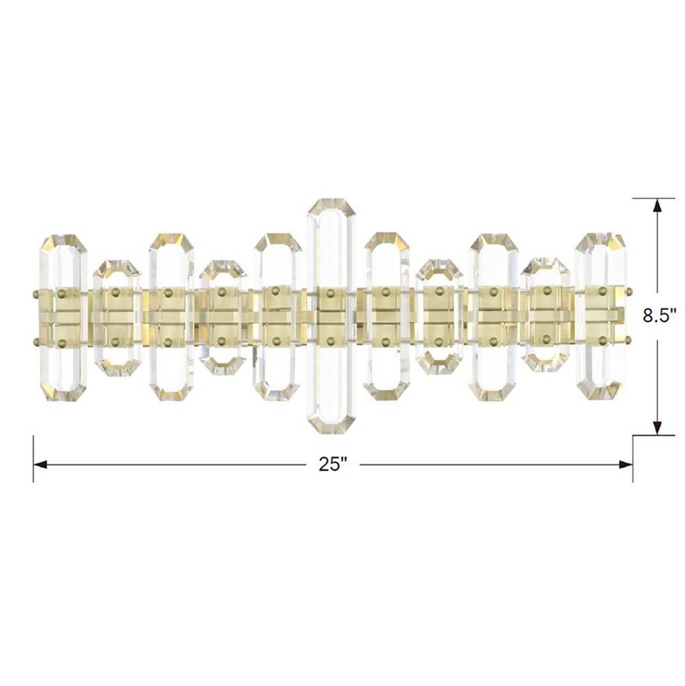 Crystorama Bolton 3 Light Aged Brass Bathroom Vanity
