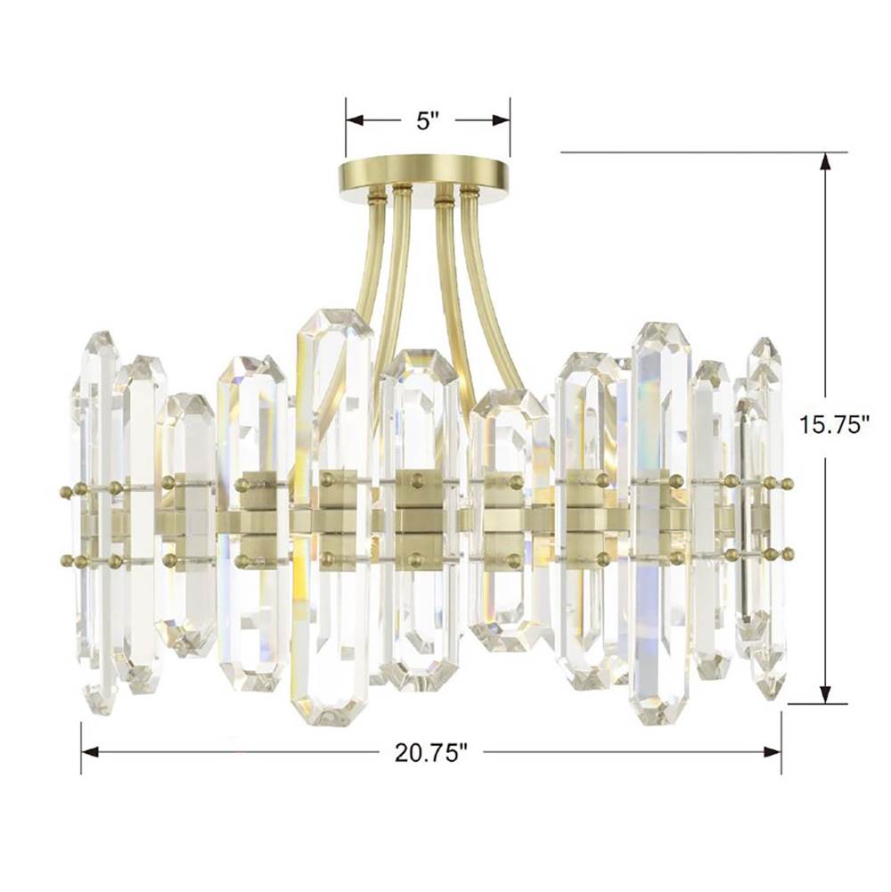 Crystorama Bolton 4 Light Aged Brass Ceiling Mount