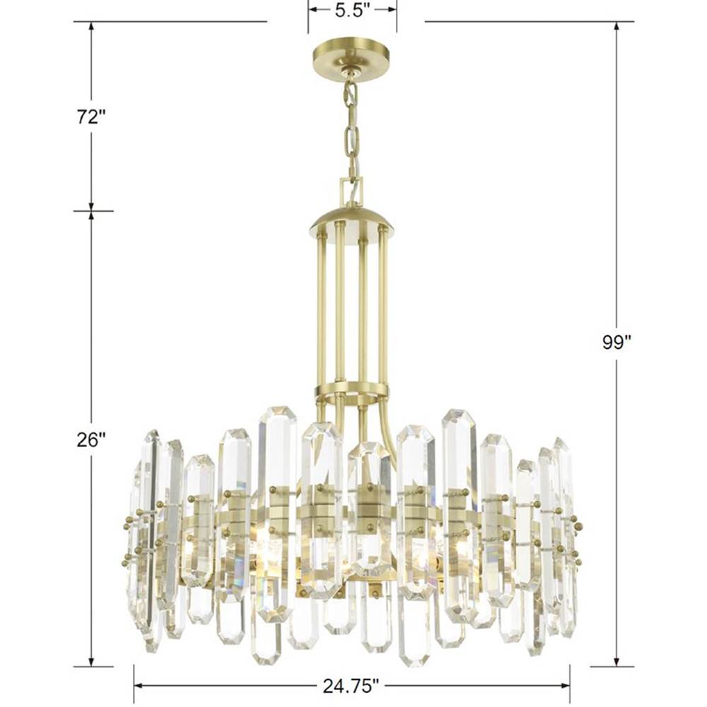 Crystorama BOL-8888-AG Aged Brass Bolton 8 Light Aged Brass Chandelier Image 2
