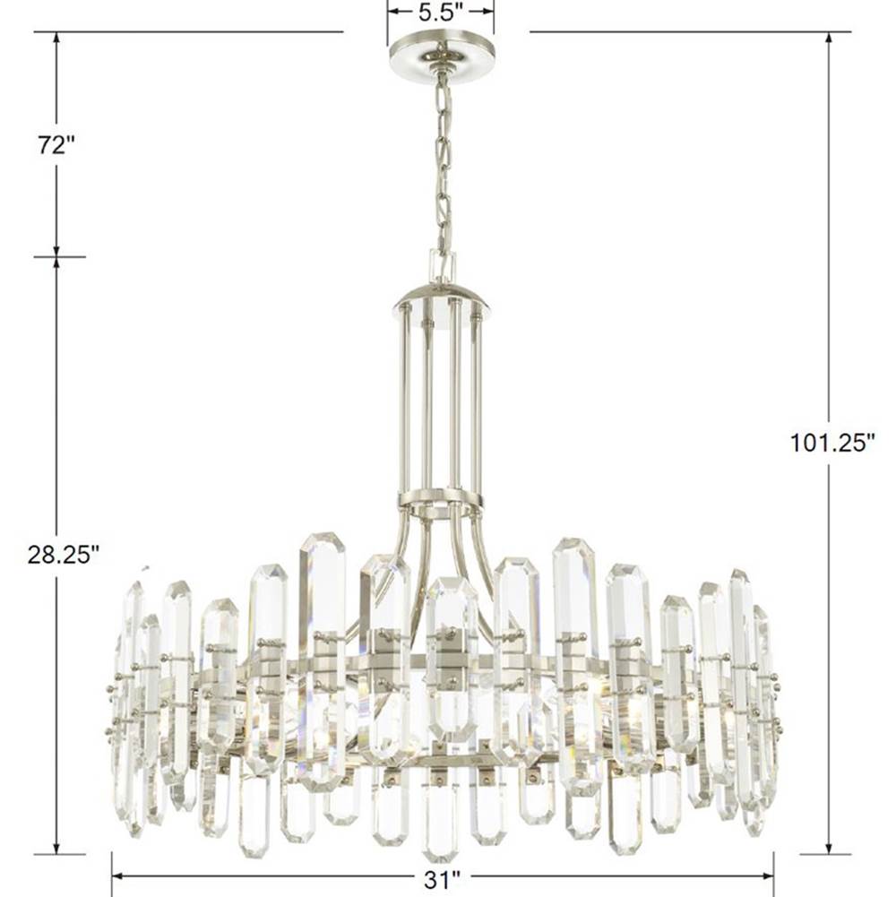 Crystorama Bolton 12 Light Aged Brass Chandelier