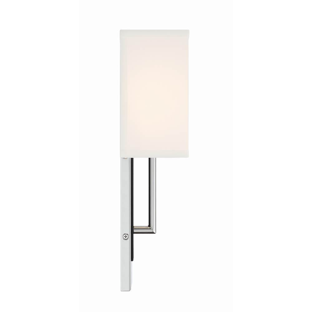 Crystorama Brent 1 Light Polished Nickel Sconce