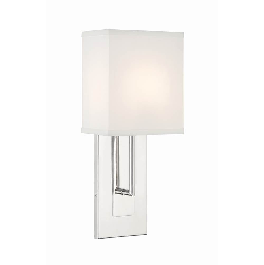 Crystorama BRE-A3631-PN Polished Nickel Brent 1 Light Polished Nickel Sconce Image 1