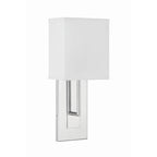 Crystorama Brent 1 Light Polished Nickel Sconce