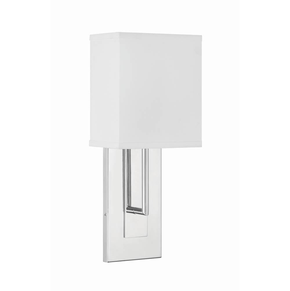 Crystorama Brent 1 Light Polished Nickel Sconce