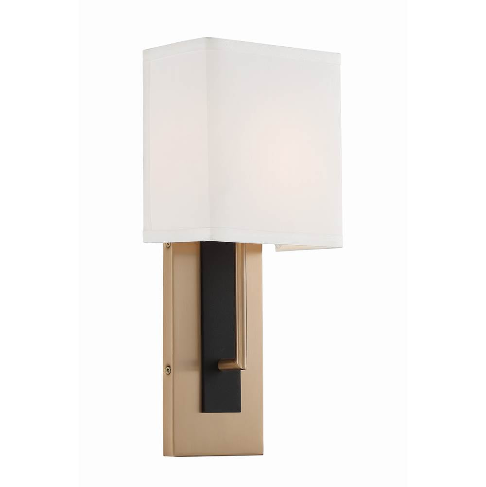 Crystorama Brent 1 Light Polished Nickel Sconce