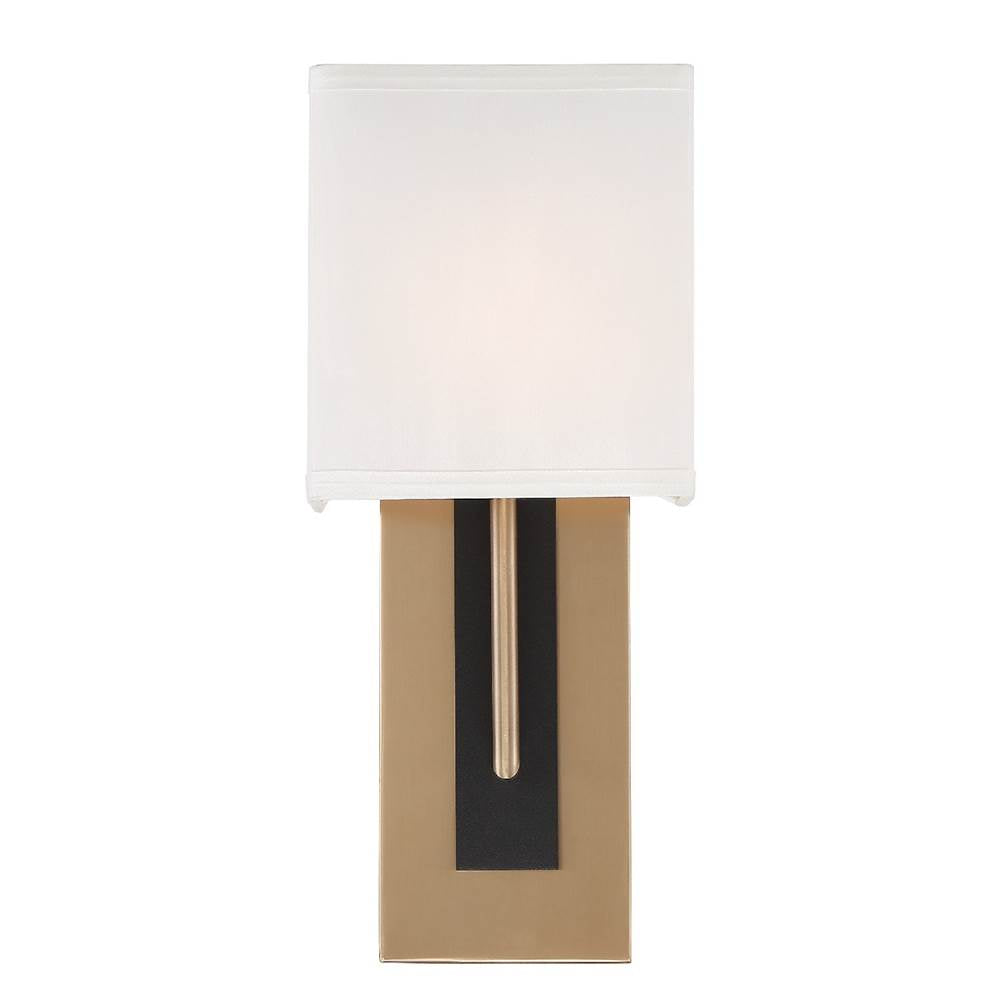 Crystorama BRE-A3631-VG-BF Vibrant Gold,Black Forged Brent 1 Light Vibrant Gold  Plus  Black Forged Wall Mount Image 4
