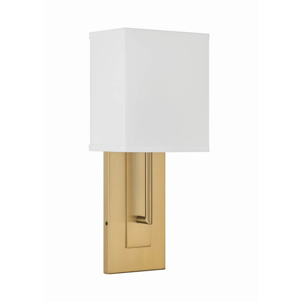 Crystorama Brent 1 Light Polished Nickel Sconce