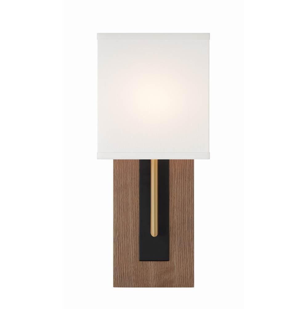 Crystorama BRE-A3633-MK-VG Matte Black,Vibrant Gold Brent 1 Light Matte Black Plus Vibrant Gold Sconce Image 3