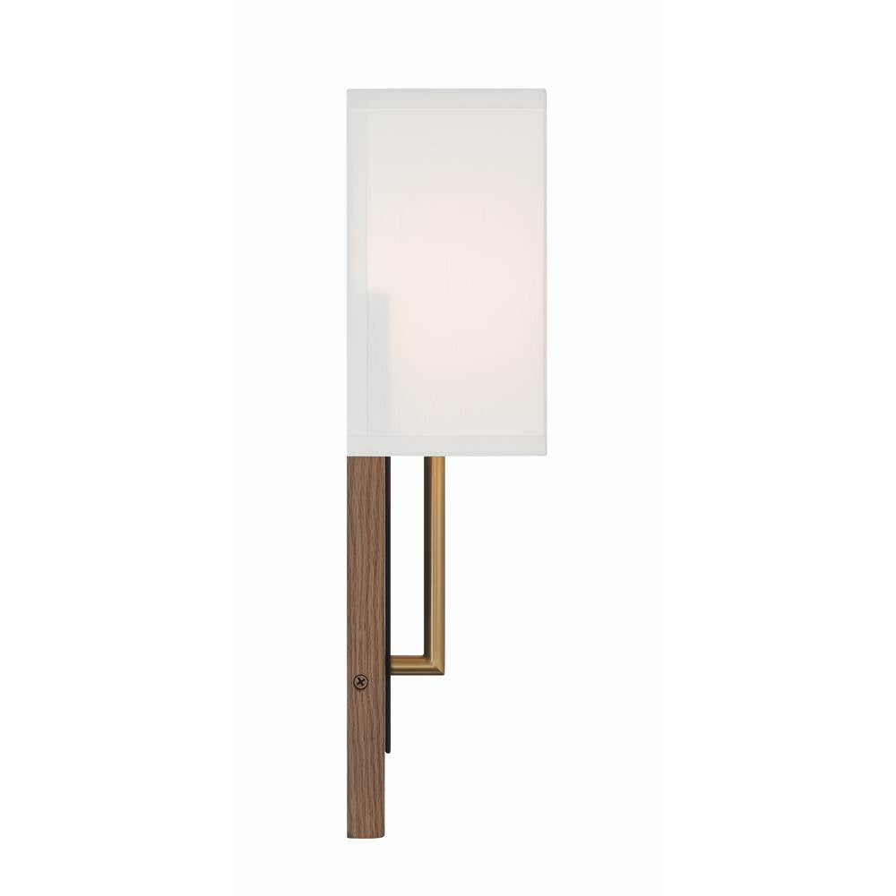 Crystorama BRE-A3633-MK-VG Matte Black,Vibrant Gold Brent 1 Light Matte Black Plus Vibrant Gold Sconce Image 2
