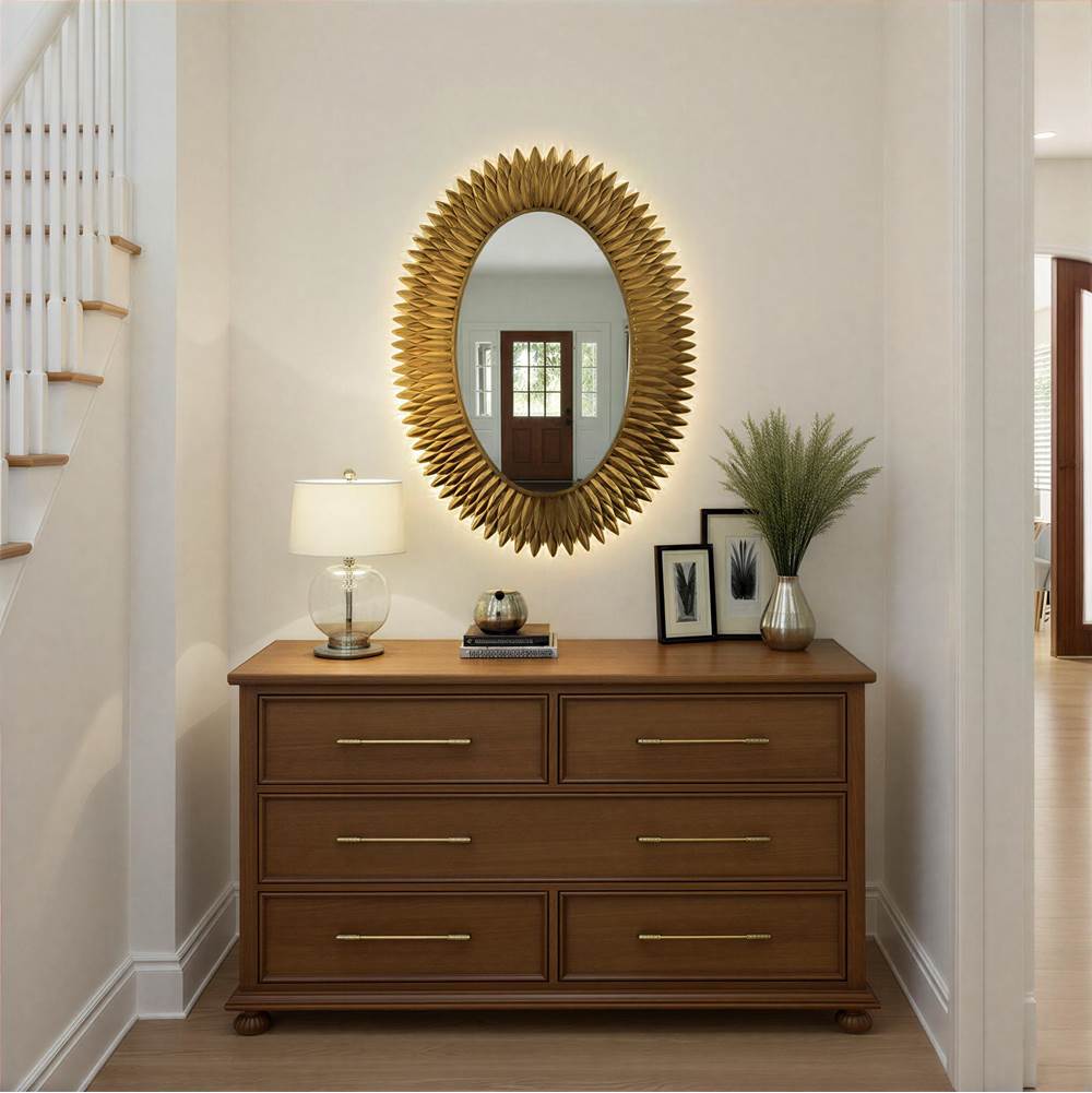 Crystorama BRH-M500-GA Antique Gold Broche 31.25'' Integrated Led Antique Gold Mirror Image 3