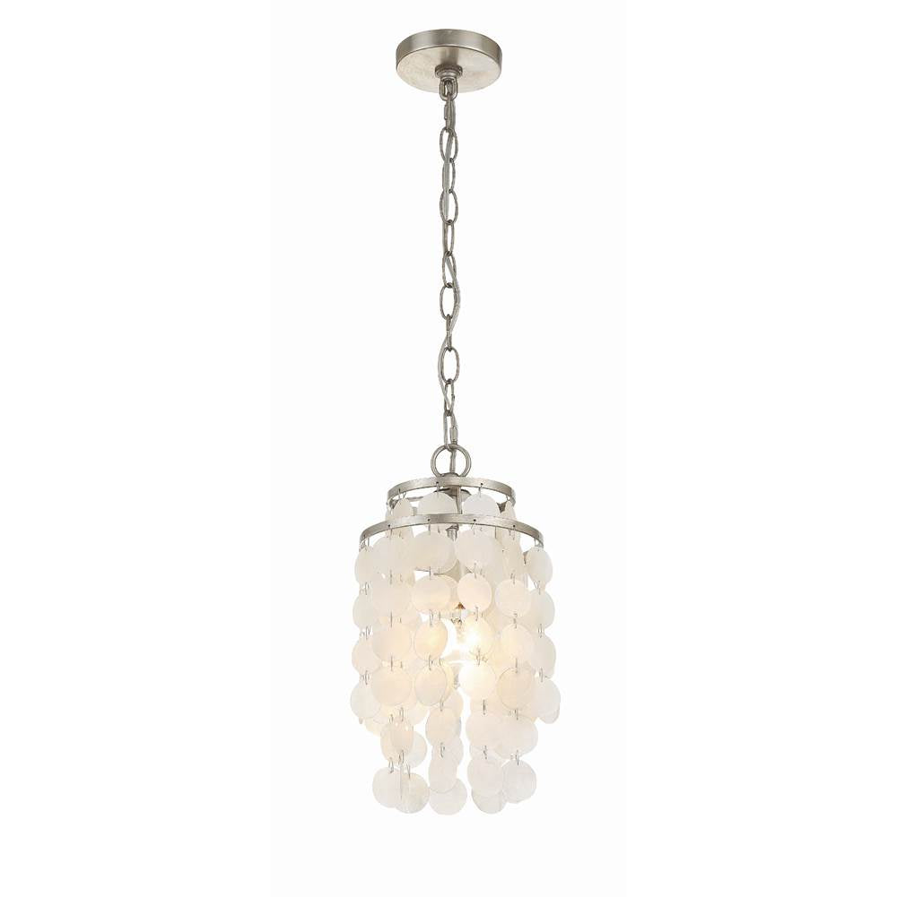 Crystorama Brielle 1 Light Antique Silver Mini Chandelier