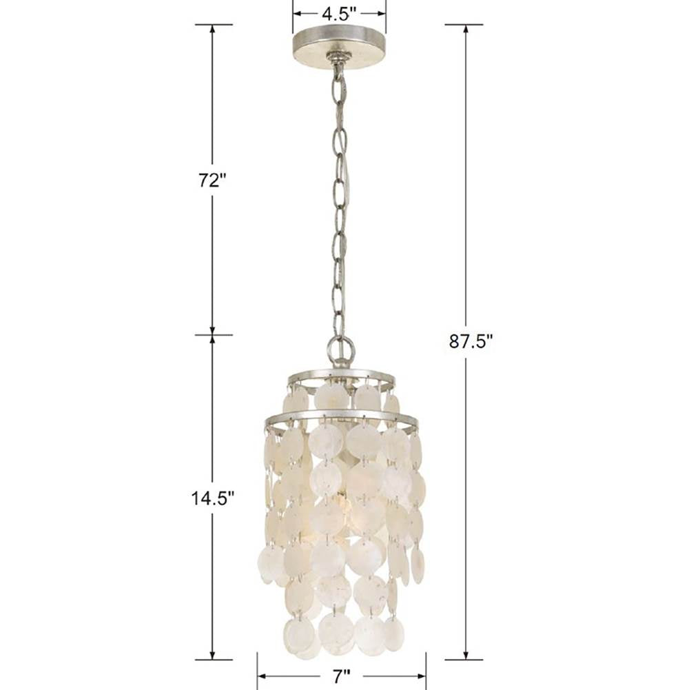 Crystorama BRI-3000-SA Antique Silver Brielle 1 Light Antique Silver Mini Chandelier Image 2