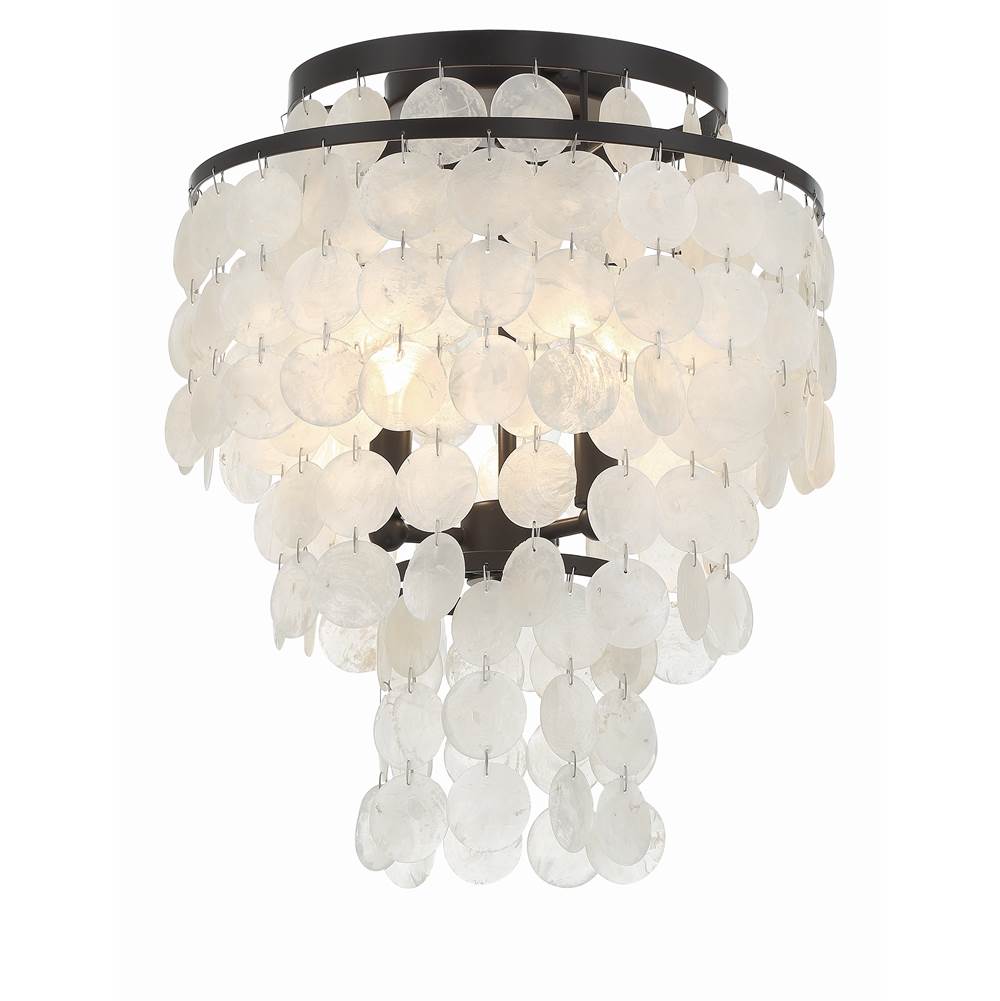 Crystorama BRI-3003-DB Dark Bronze Brielle 3 Light Dark Bronze Ceiling Mount Image 1