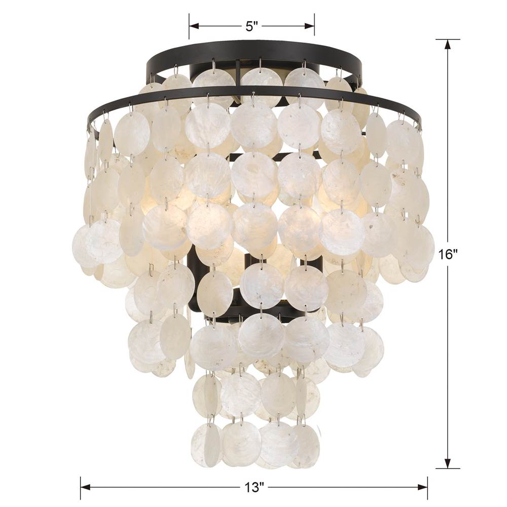 Crystorama BRI-3003-DB Dark Bronze Brielle 3 Light Dark Bronze Ceiling Mount Image 2