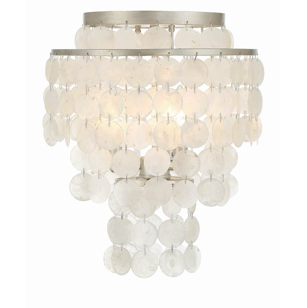 Crystorama BRI-3003-SA Antique Silver Brielle 3 Light Antique Silver Ceiling Mount Image 5