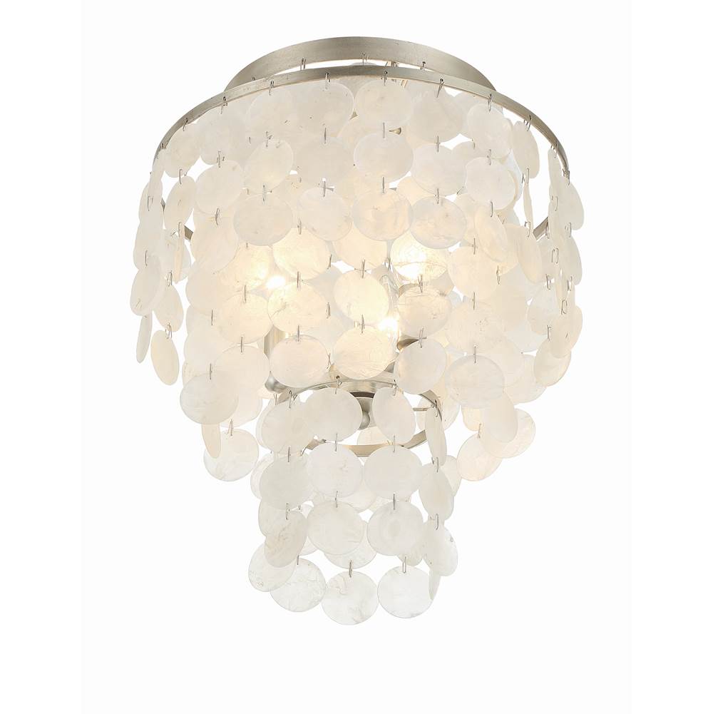Crystorama BRI-3003-SA Antique Silver Brielle 3 Light Antique Silver Ceiling Mount Image 4