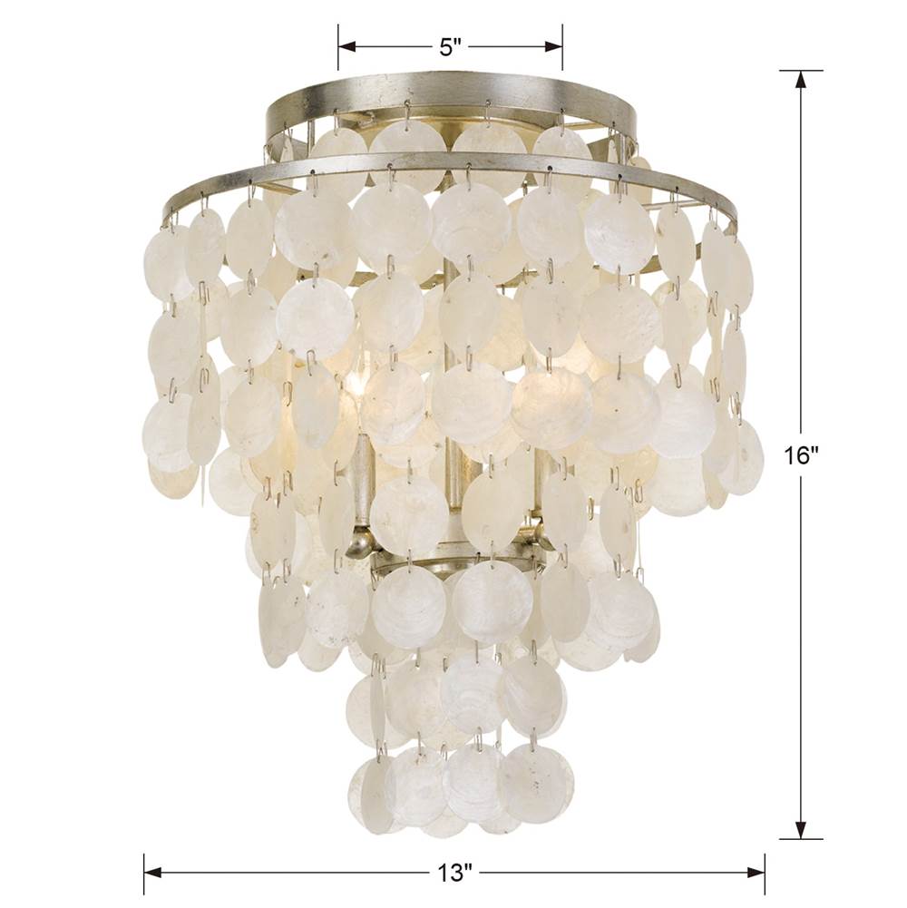 Crystorama BRI-3003-SA Antique Silver Brielle 3 Light Antique Silver Ceiling Mount Image 2