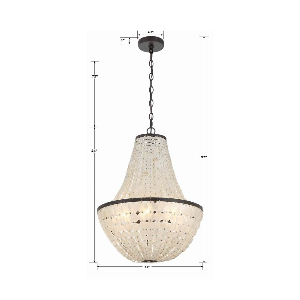 Crystorama BRI-3006-DB Dark Bronze Brielle 6 Light Dark Bronze Chandelier Image 2