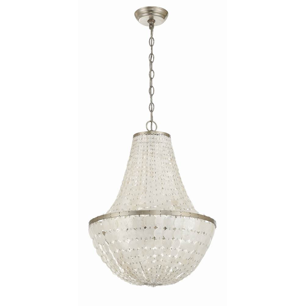Crystorama BRI-3006-SA Antique Silver Brielle 6 Light Antique Silver Chandelier Image 6