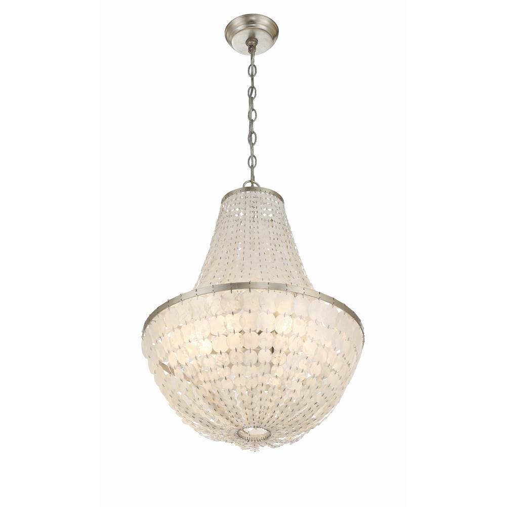 Crystorama BRI-3006-SA Antique Silver Brielle 6 Light Antique Silver Chandelier Image 5