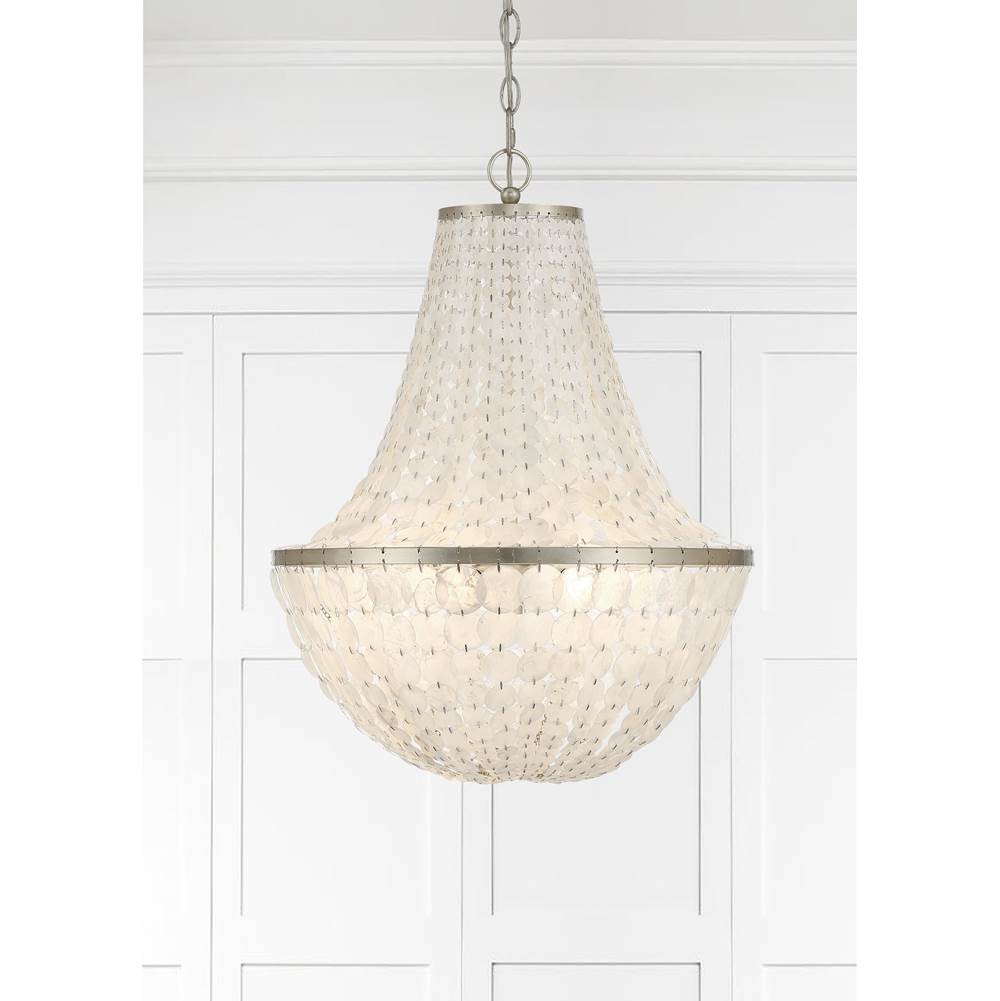 Crystorama BRI-3006-SA Antique Silver Brielle 6 Light Antique Silver Chandelier Image 3
