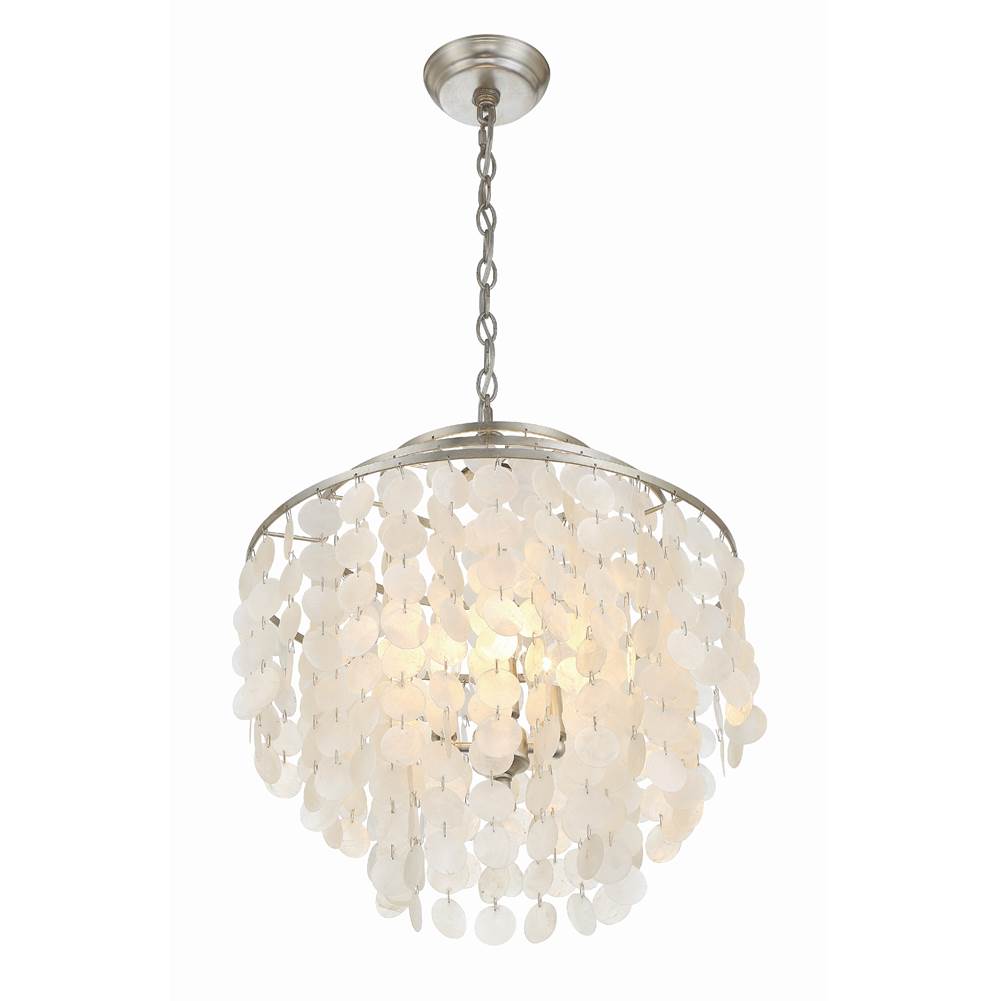 Crystorama BRI-3008-SA Antique Silver Brielle 4 Light Antique Silver Chandelier Image 5