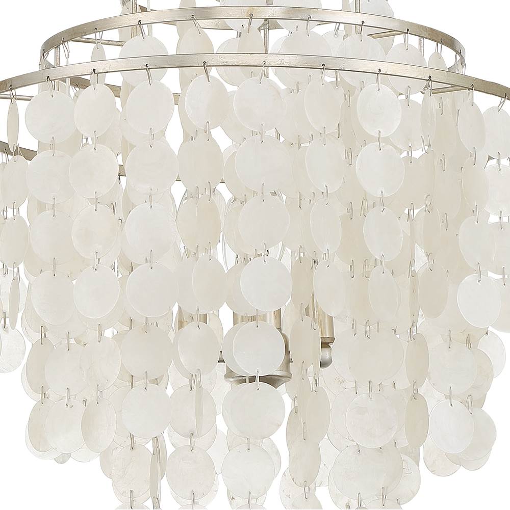Crystorama BRI-3008-SA Antique Silver Brielle 4 Light Antique Silver Chandelier Image 4