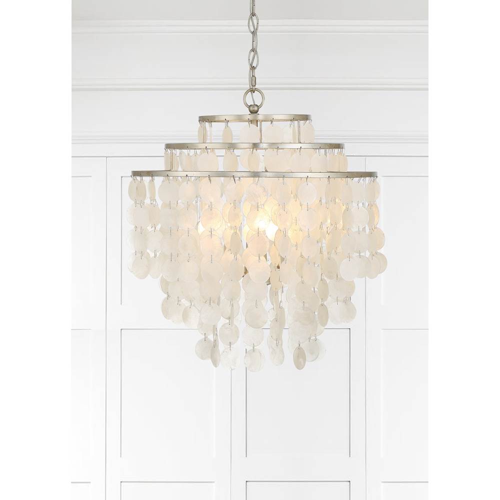 Crystorama BRI-3008-SA Antique Silver Brielle 4 Light Antique Silver Chandelier Image 3