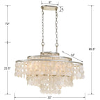Crystorama Brielle 6 Light Antique Silver Linear Chandelier