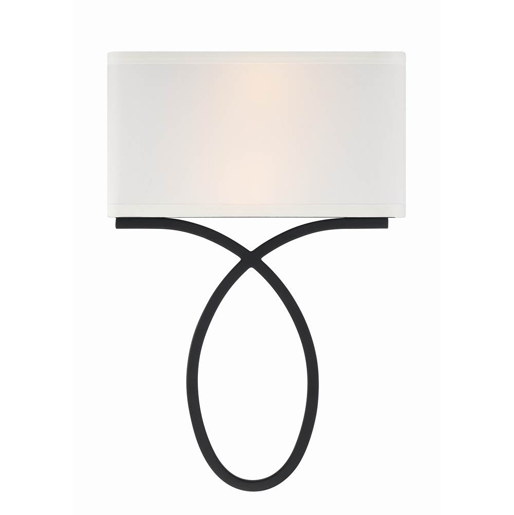 Crystorama BRK-A3702-BF Black Forged Brinkley 2 Light Black Forged Wall Mount Image 1