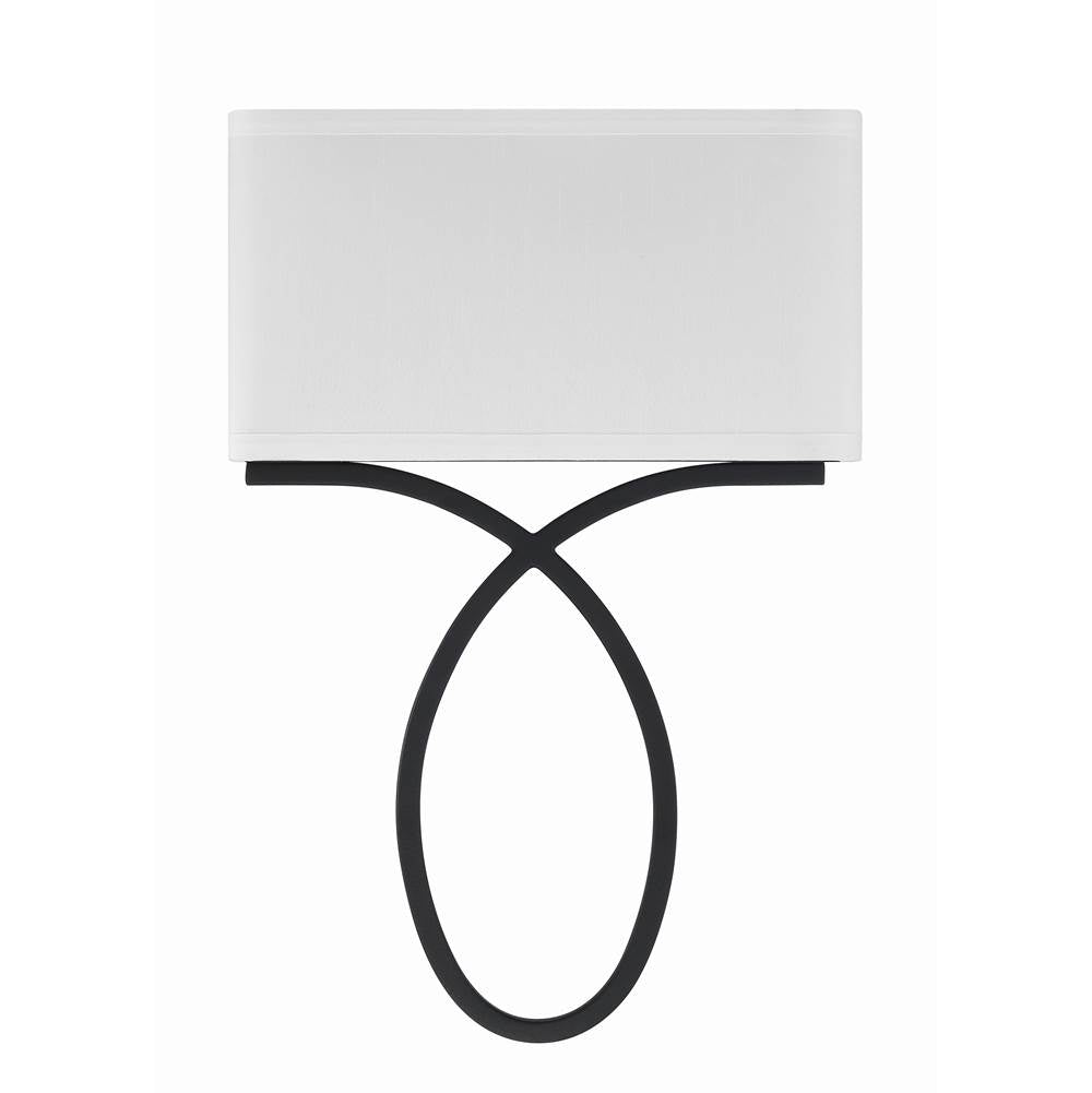Crystorama Brinkley 2 Light Black Forged Wall Mount