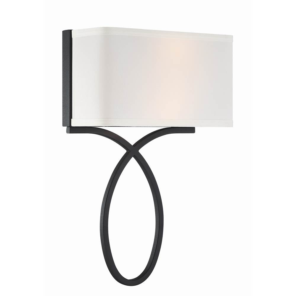 Crystorama BRK-A3702-BF Black Forged Brinkley 2 Light Black Forged Wall Mount Image 4