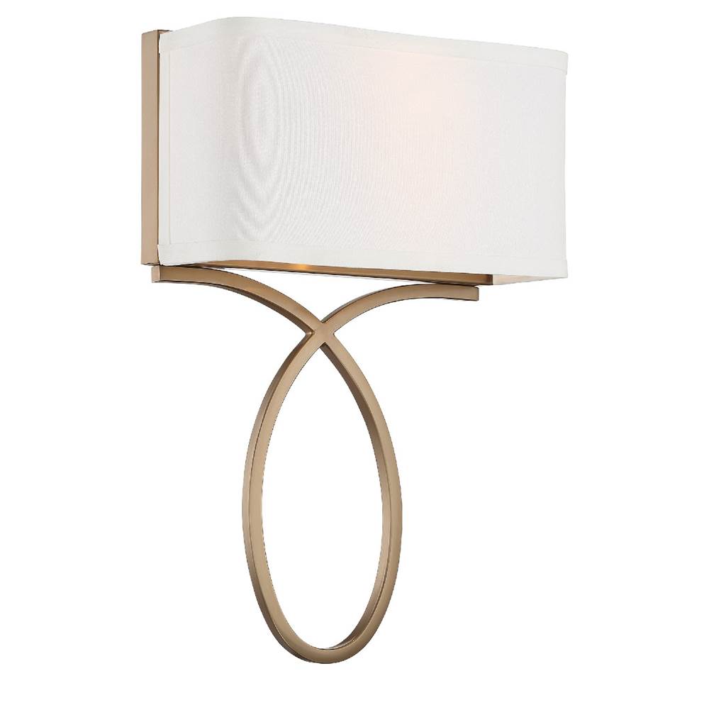 Crystorama Brinkley 2 Light Black Forged Wall Mount