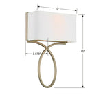 Crystorama BRK-A3702-VG Vibrant Gold Brinkley 2 Light Vibrant Gold Wall Mount Image 2